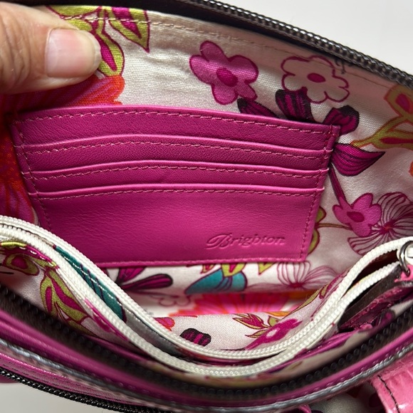 Brighton Beautiful Pink leather crossbody bag with bag charms - Picture 10 of 13